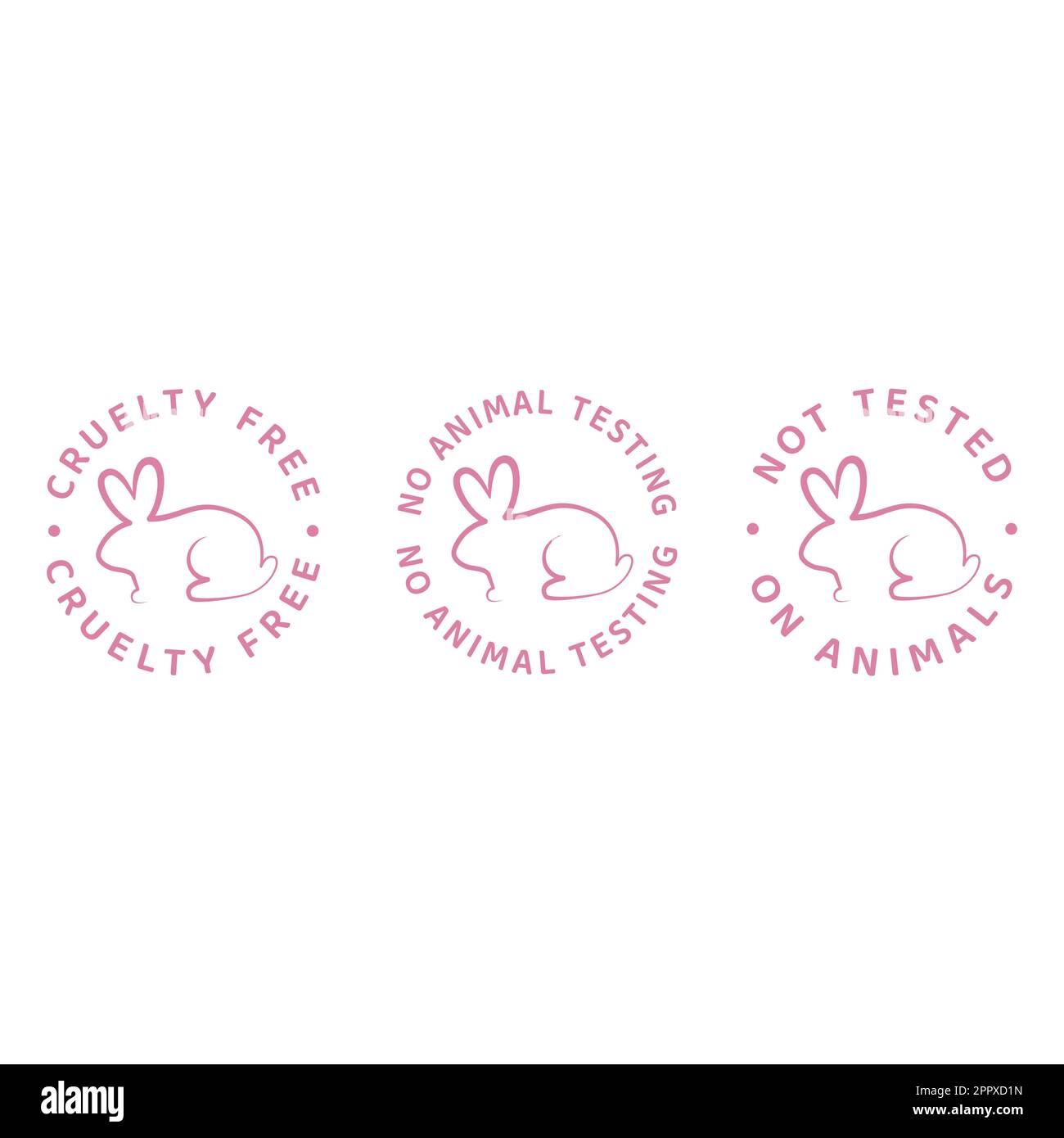 Not tested on animals label set Stock Vector