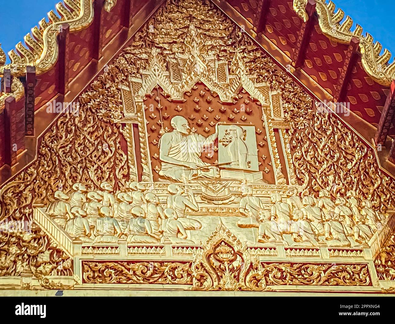 Unique Temple Wat Pak Nam Phasi Charoen in Bangkok, Thailand. Stock Photo