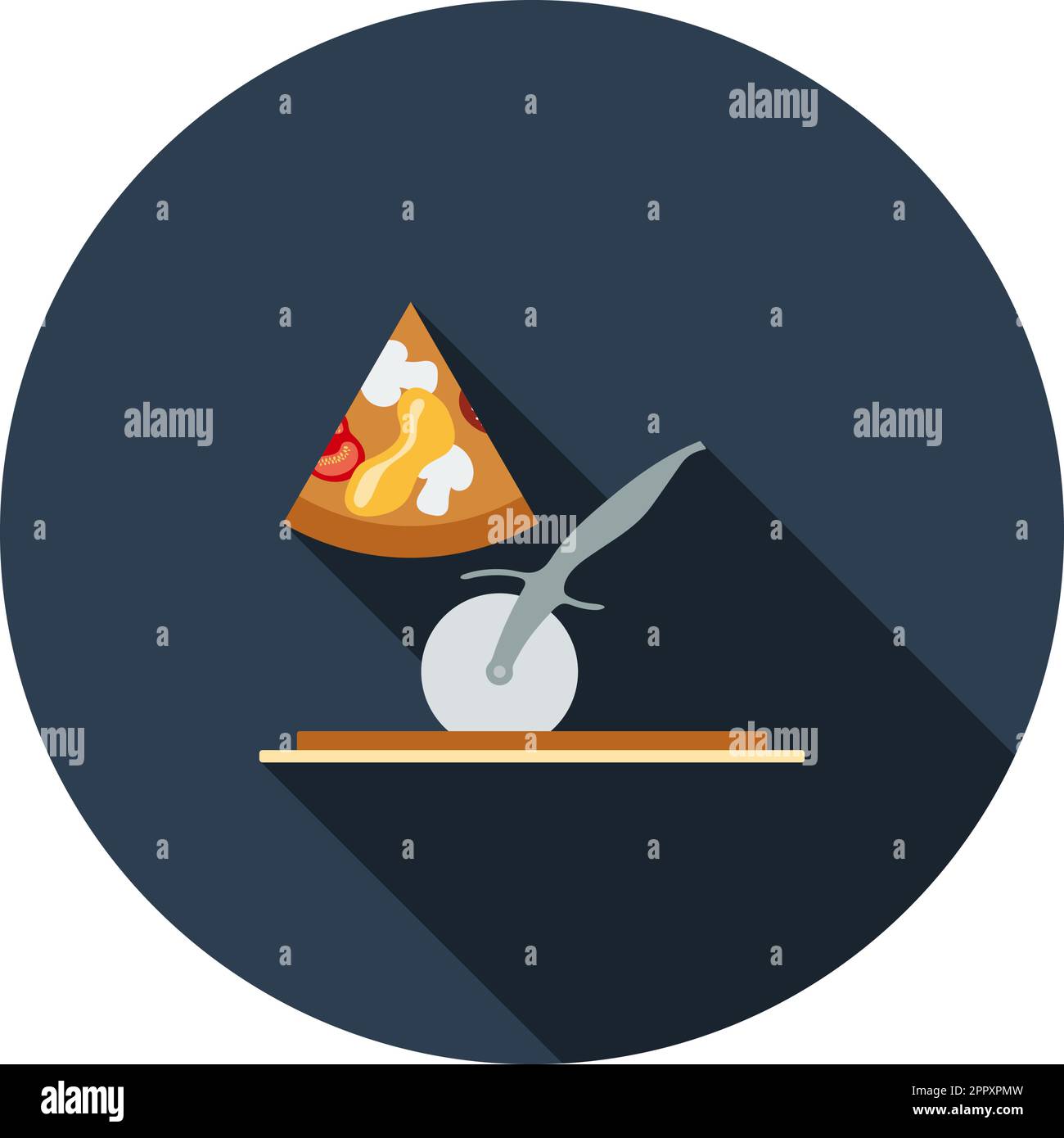 Pizza With Knife Icon Stock Vector