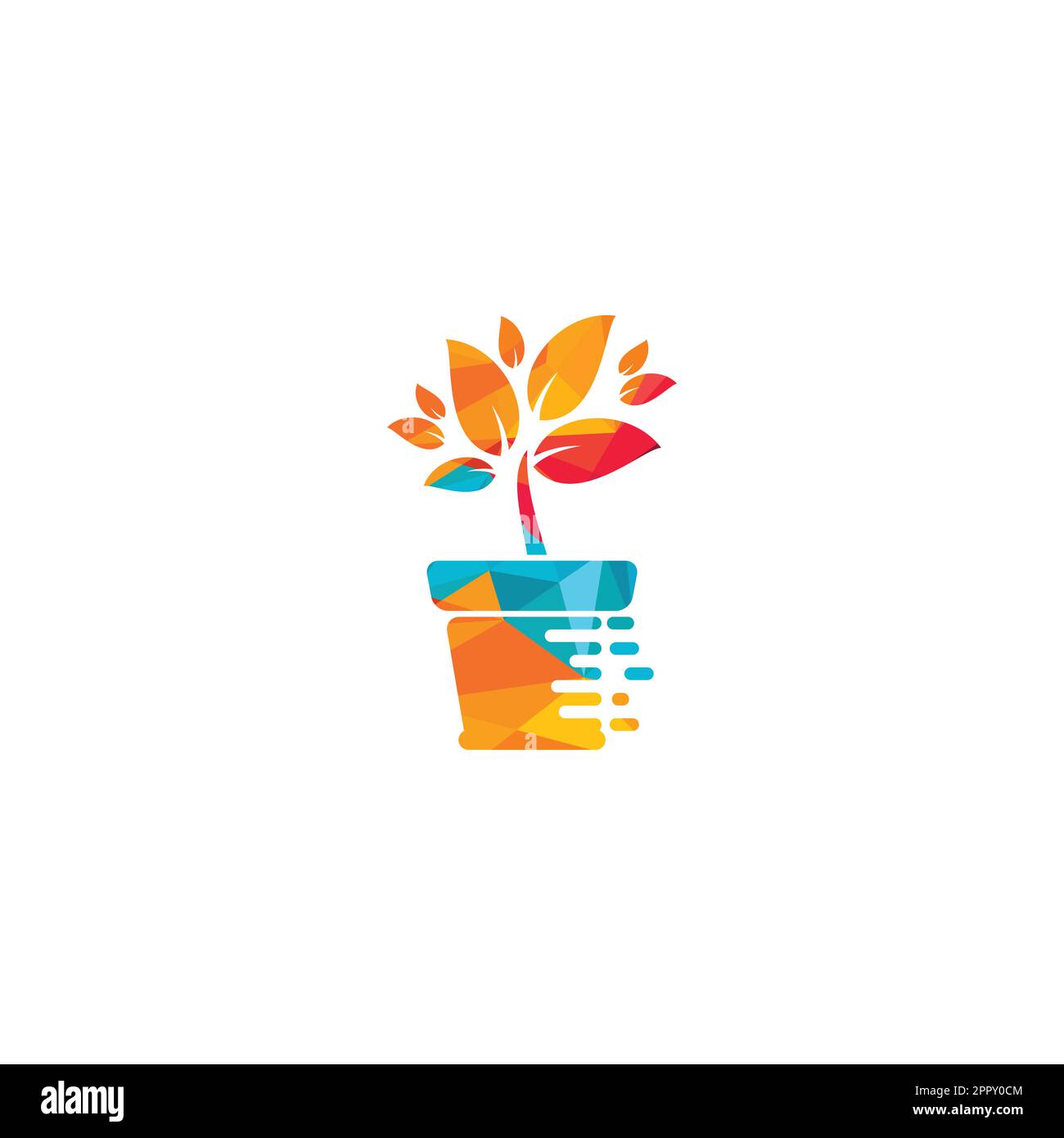 Flower pot and plant logo design. Growth vector logo design Stock ...