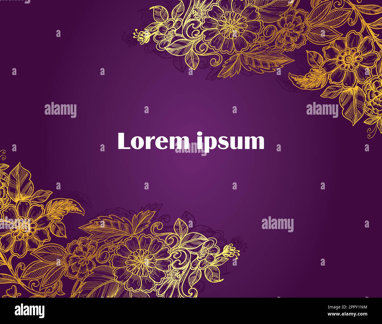 Golden floral frame with purple background Stock Vector Image & Art - Alamy