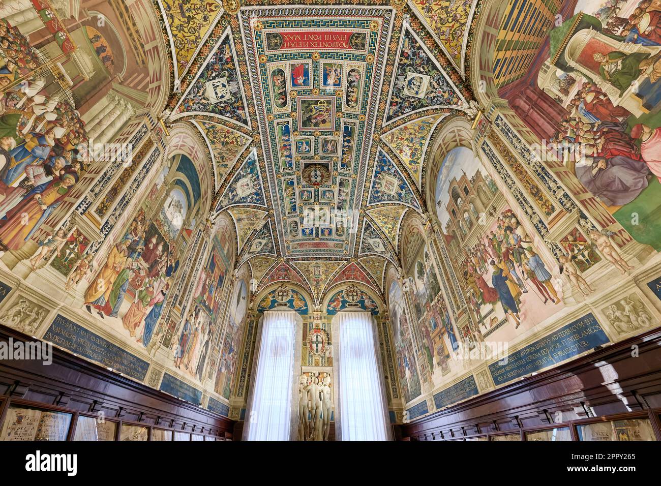 frescos of Libreria Piccolomini library in Cathedral of Siena, Duomo di Siena, Siena, Tuscany, Italy Stock Photo