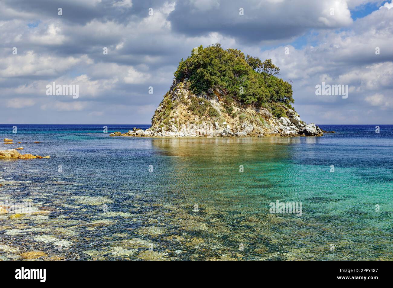 bathing Island from Pauline,Sister of Napoleon Bonaparte,Island of Elba,Tuscany,mediterranean Sea,Italy Stock Photo