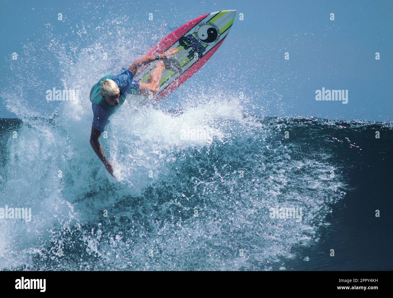 Australia. Young man surfing. Stock Photo