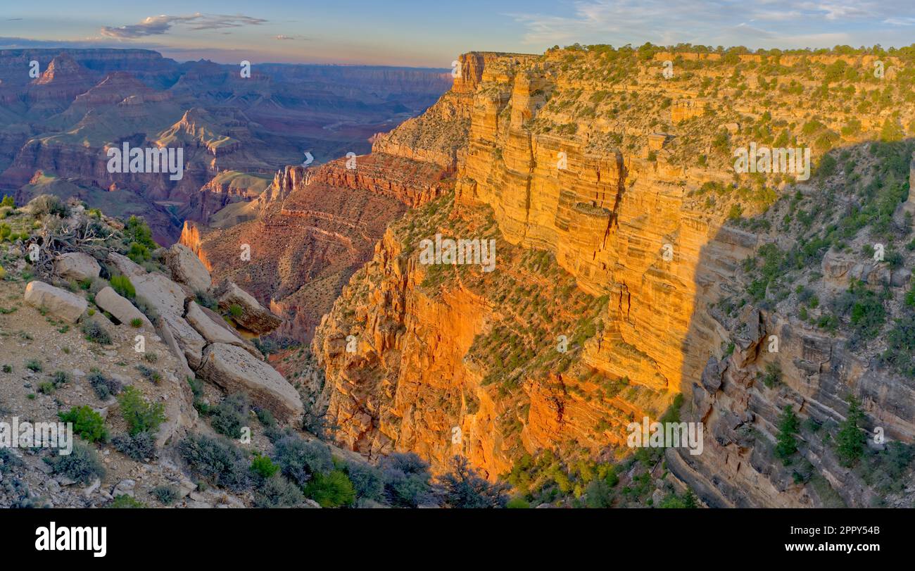 A deep chasm on the west side of Moran Point at Grand Canyon Arizona ...