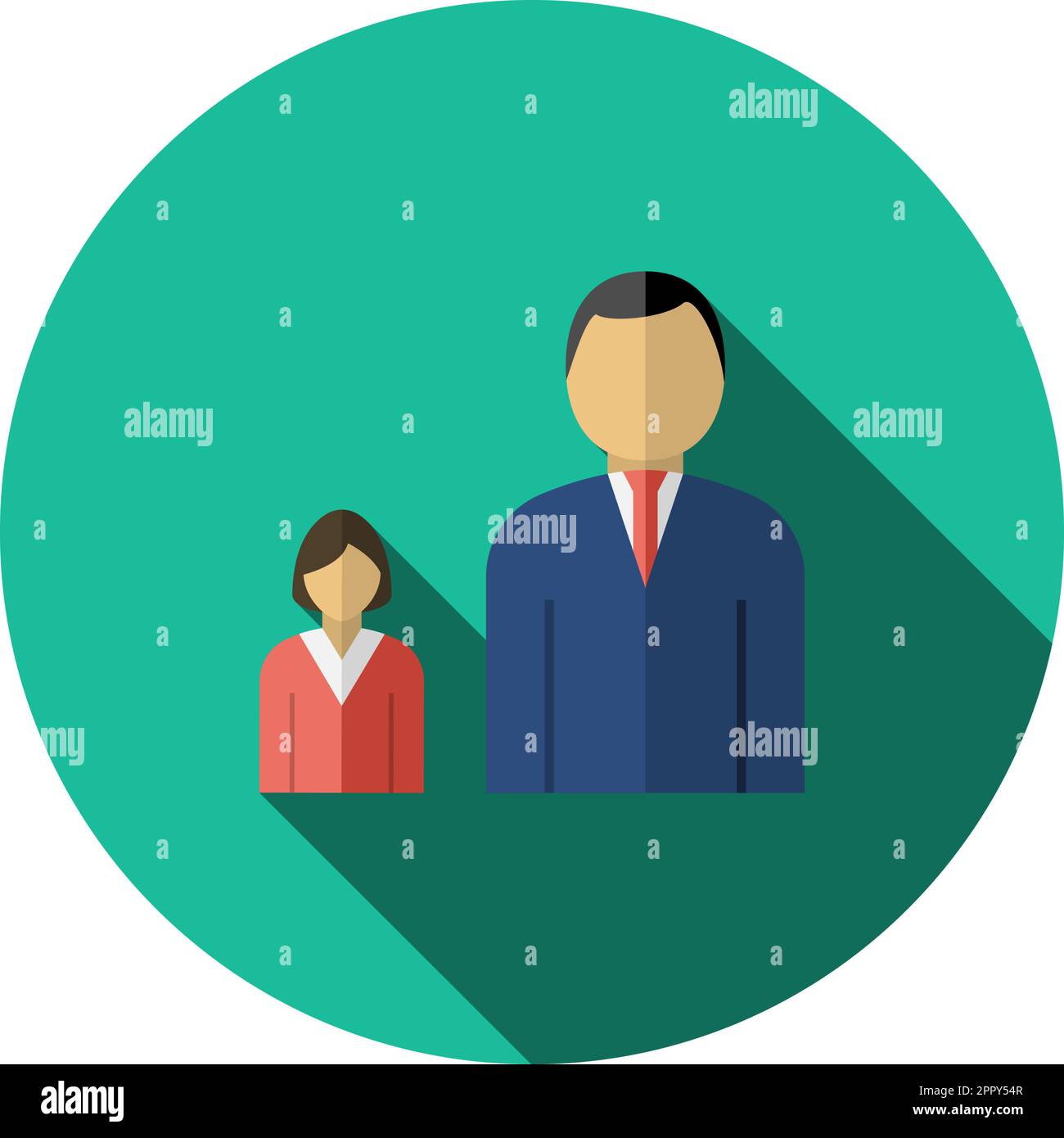 Man Boss With Subordinate Lady Icon Stock Vector