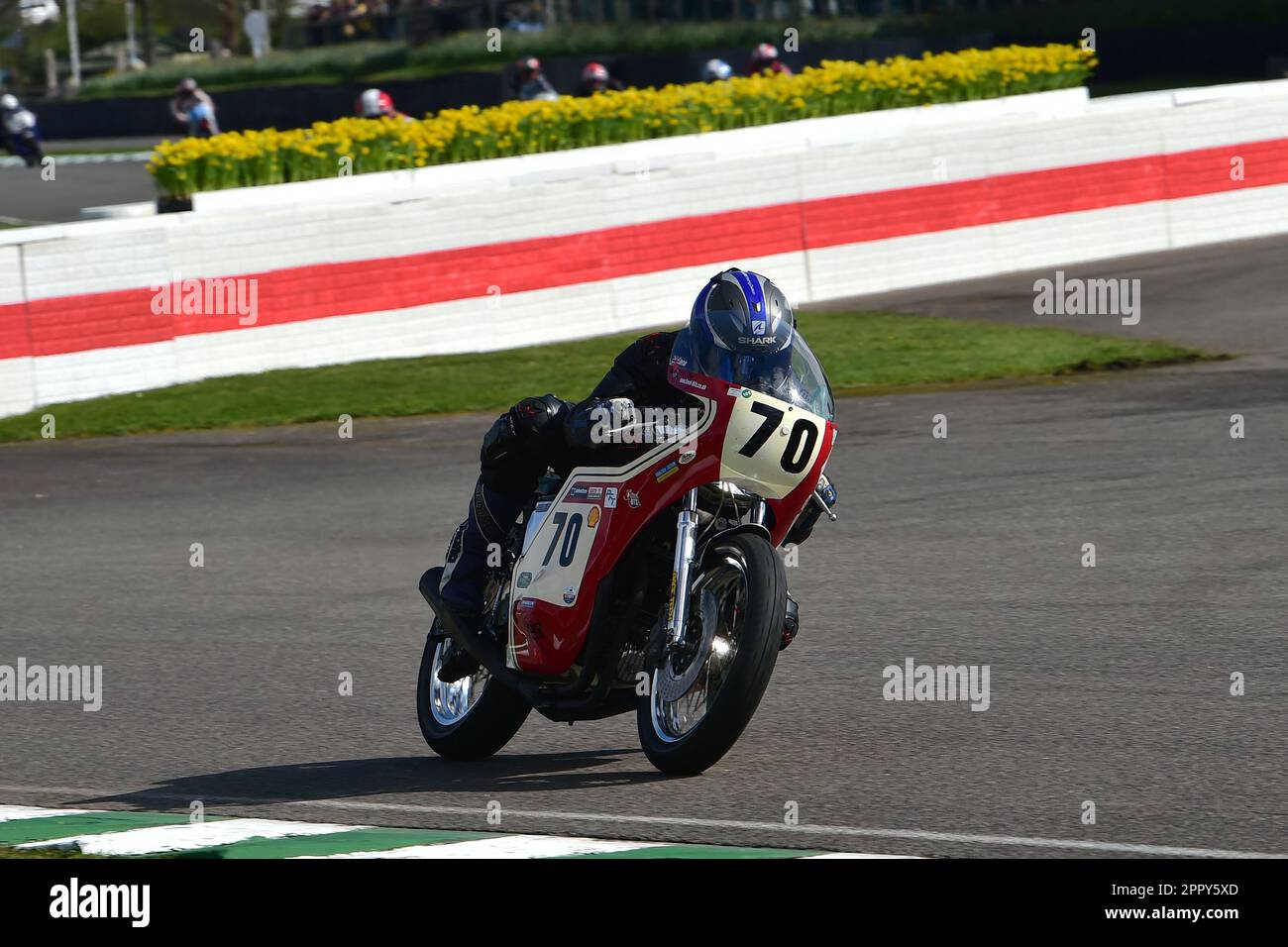 Rob Wittey, Smith Honda CR-S, Hailwood Trophy featuring the Sheene Trophy, two 7 lap races over the weekend for two stroke Grand Prix 250cc and 350cc Stock Photo