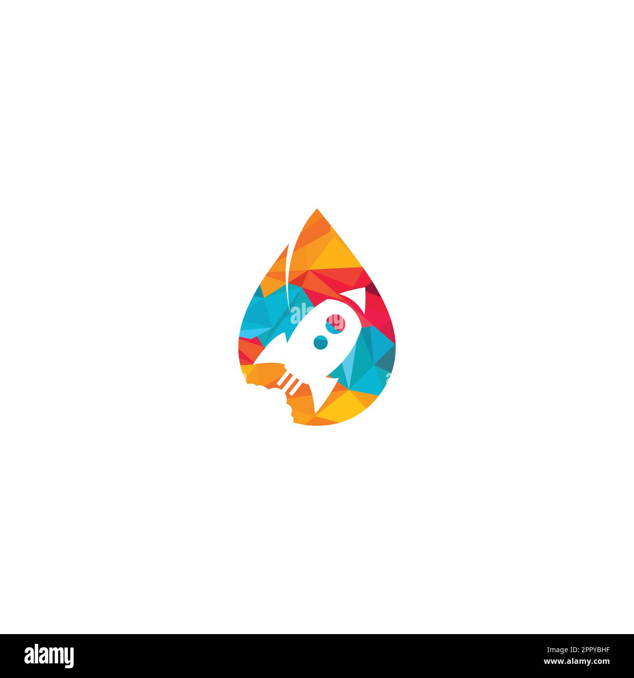 Rocket and drop logo design template. Stock Vector