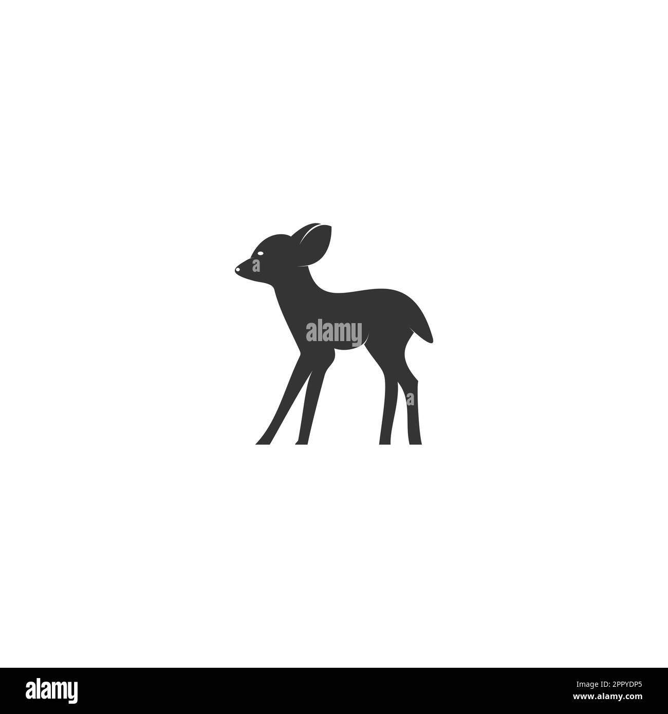 Fawn vector logo design. Cute deer vector logo design. Stock Vector