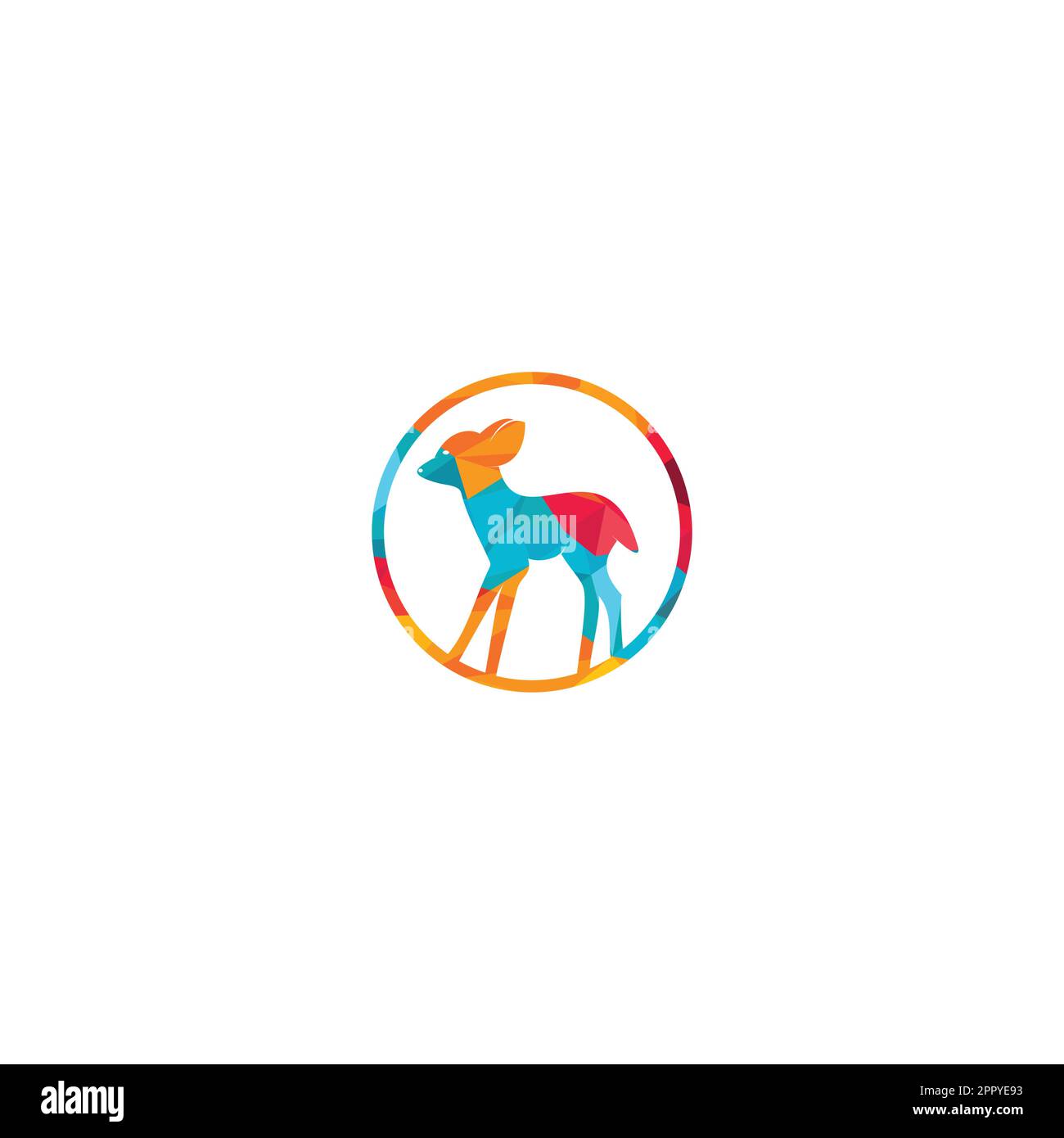 Fawn vector logo design. Cute deer vector logo design. Stock Vector