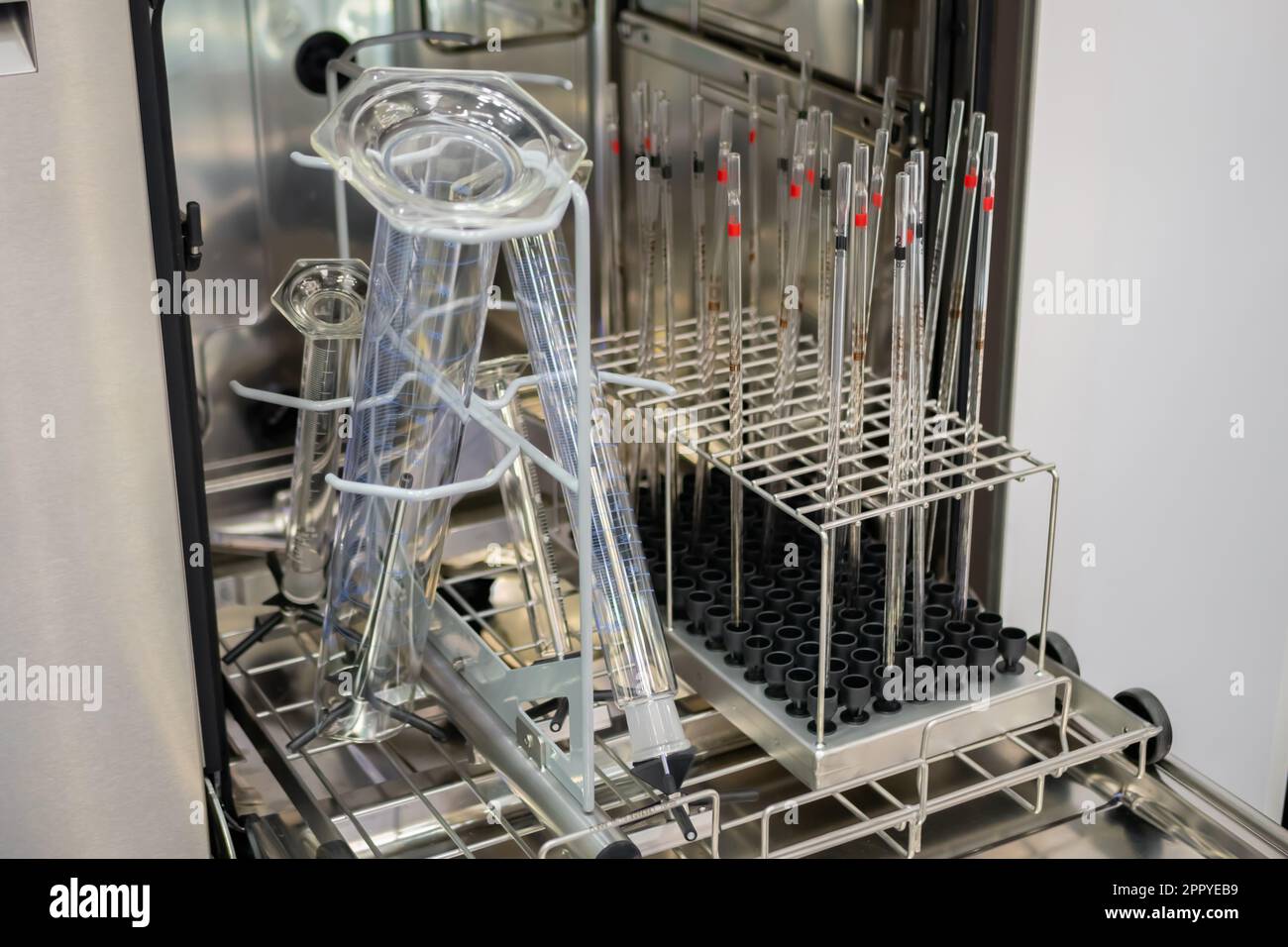 Compact lab glassware washer, laboratory equipment Stock Photo