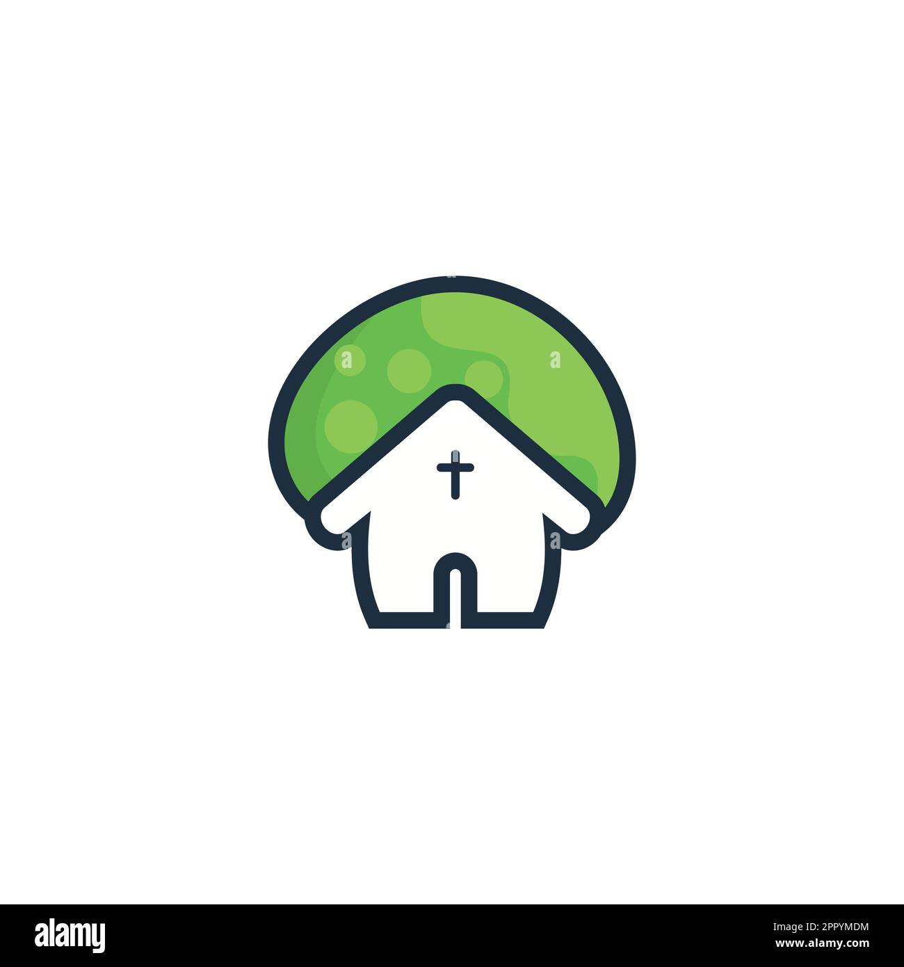 Mushroom church vector logo design. Christian church logo design