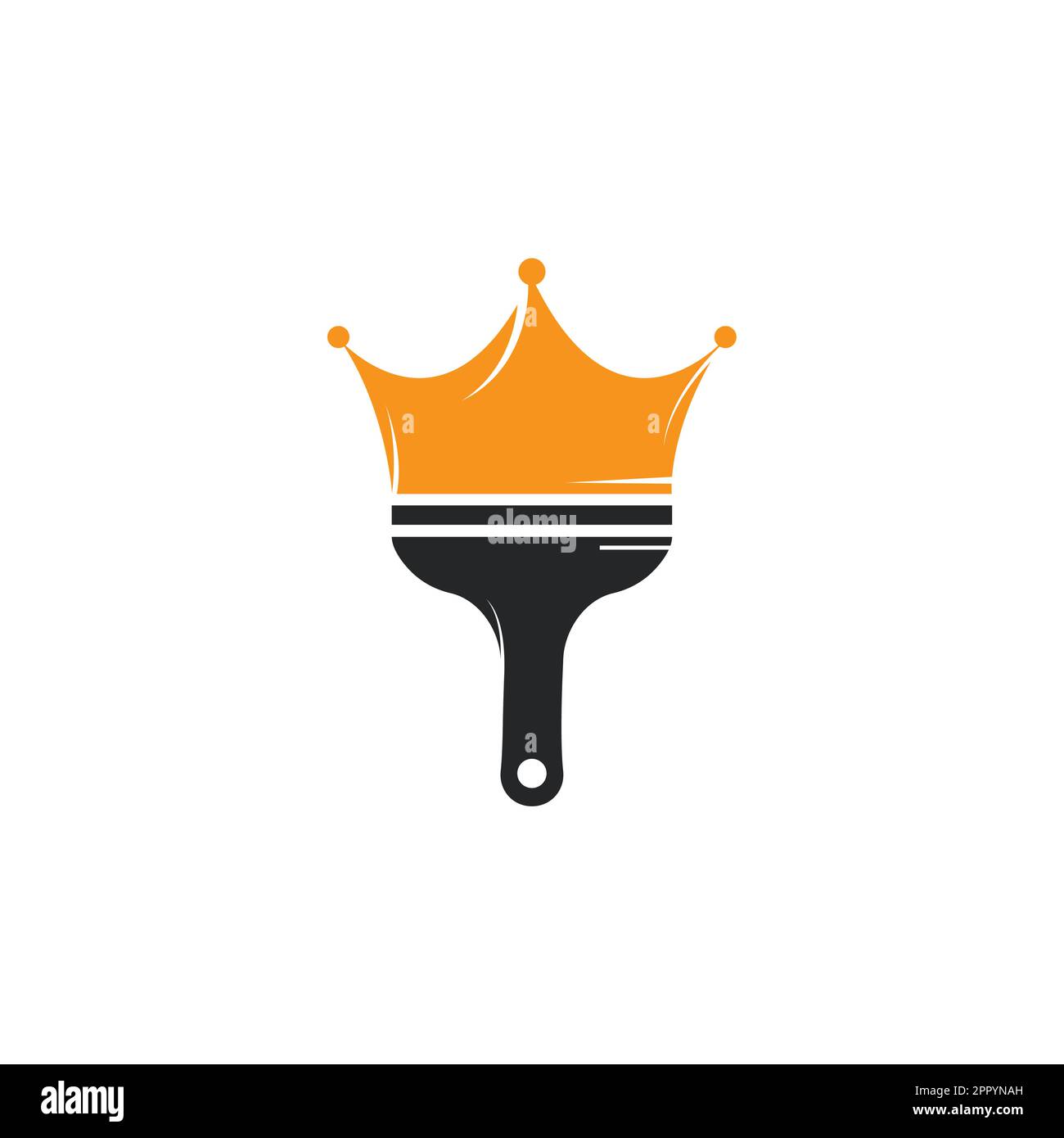 King paint vector logo design. Crown and paint brush icon Stock Vector ...