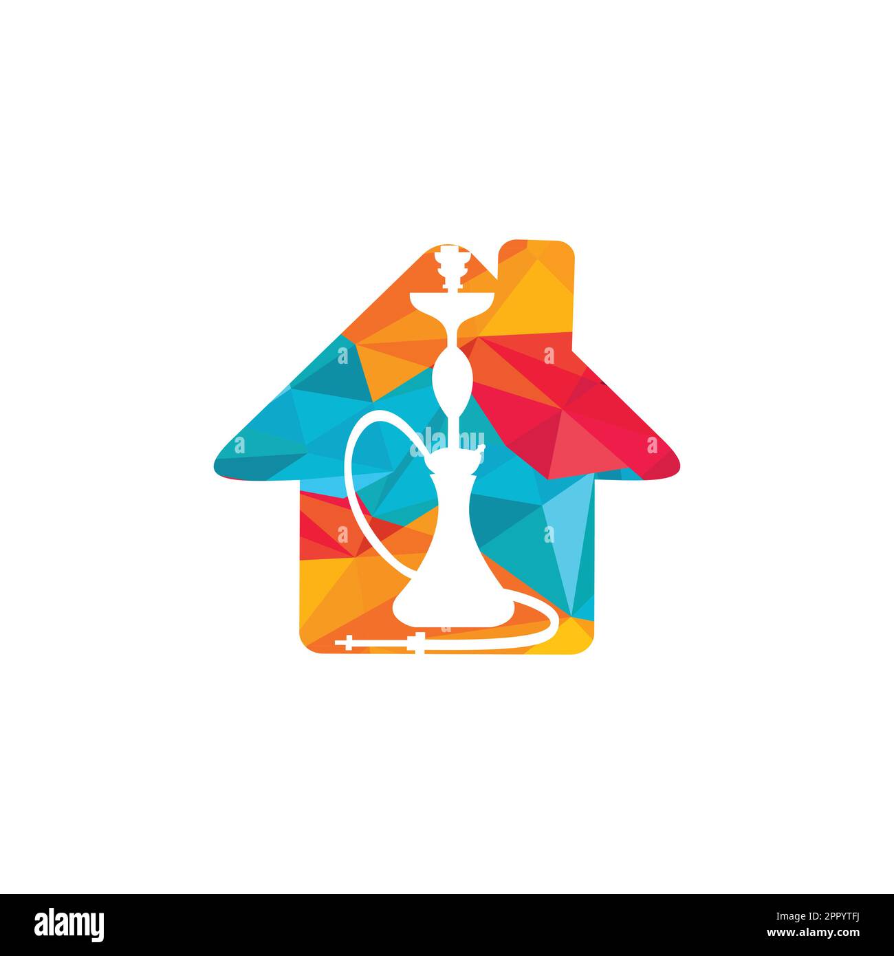 Hookah House logo design. Vintage sheesha logo. Lounge cafe emblem