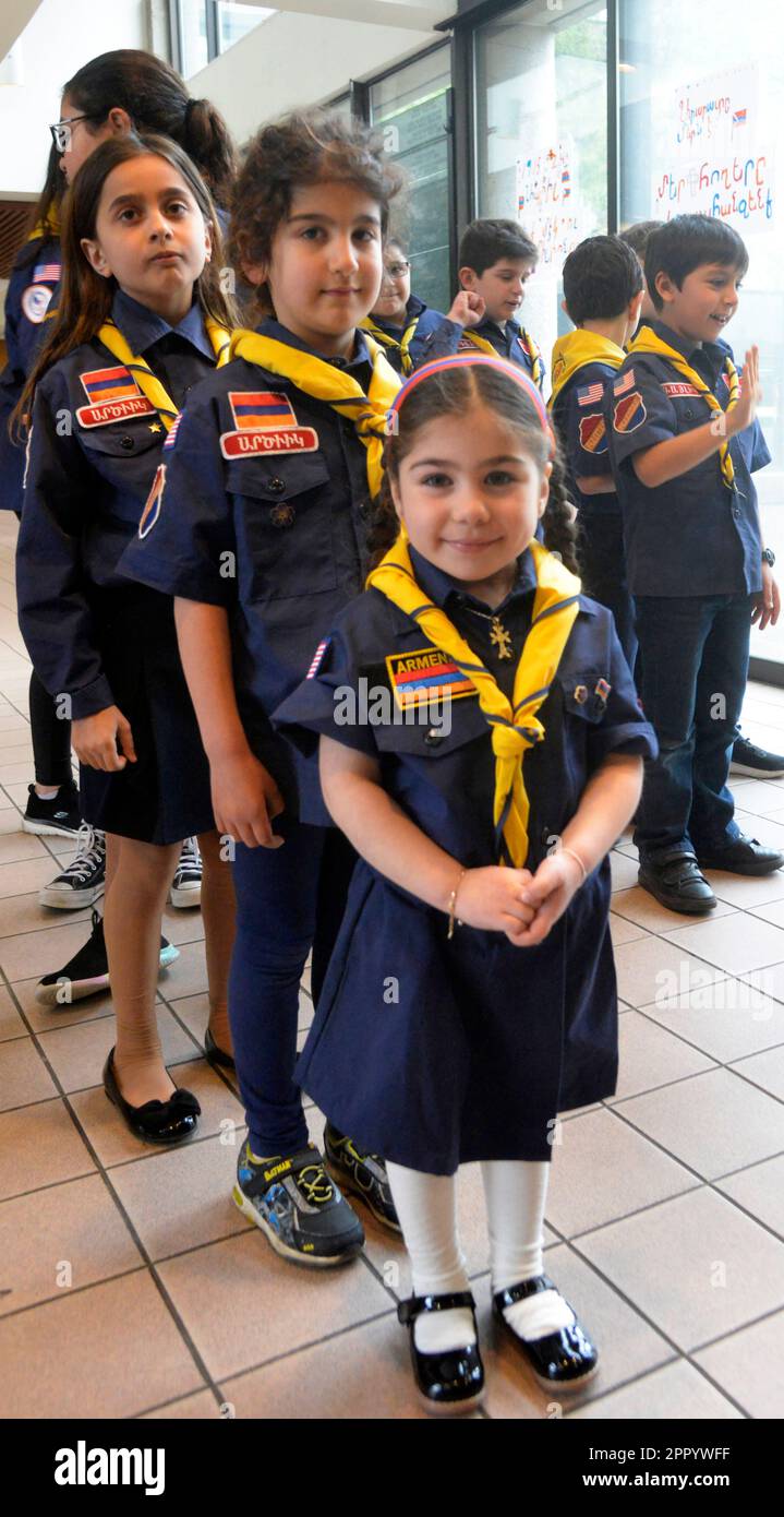 Watertown, Massachusetts, USA. 24th Apr, 2023. AmenianAmerican scouts