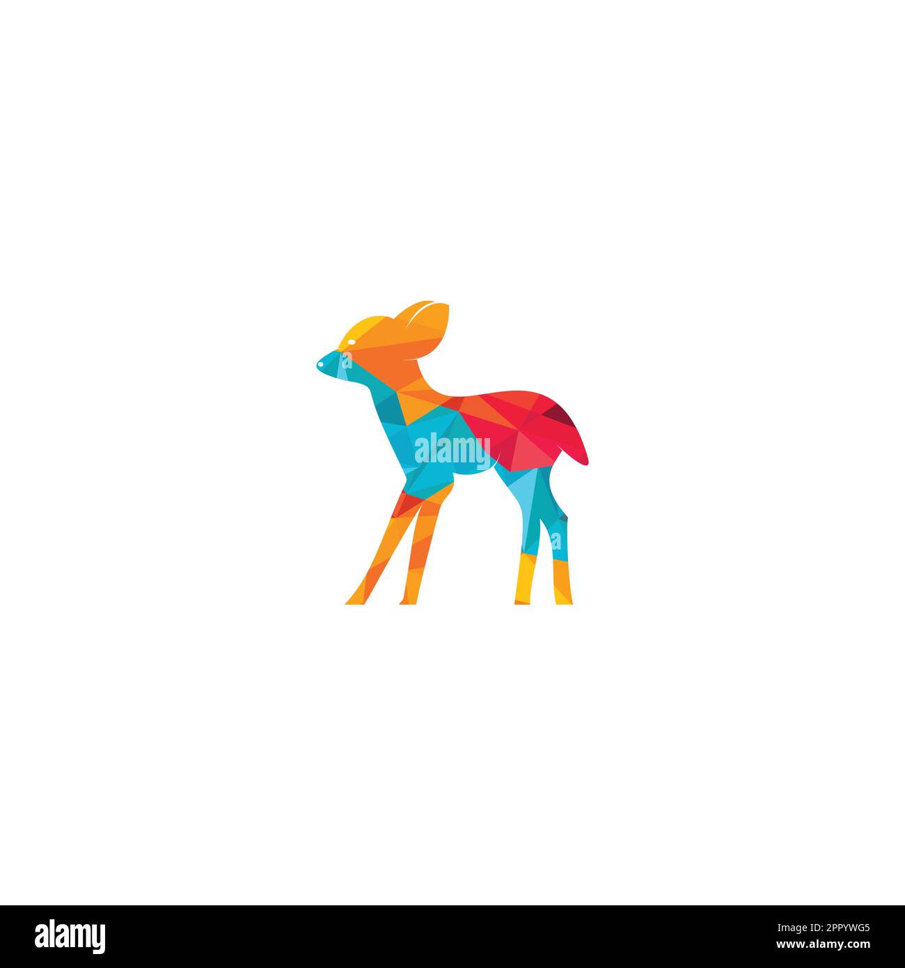 Fawn vector logo design. Cute deer vector logo design. Stock Vector