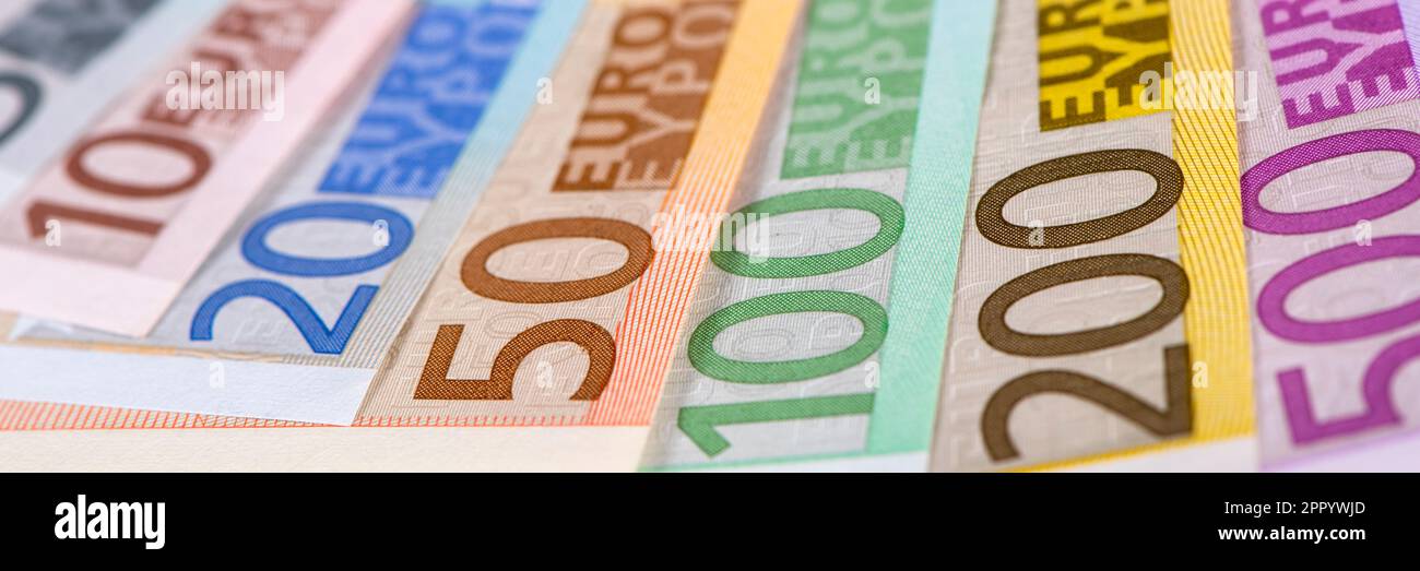 banknotes of Euro currency Stock Photo