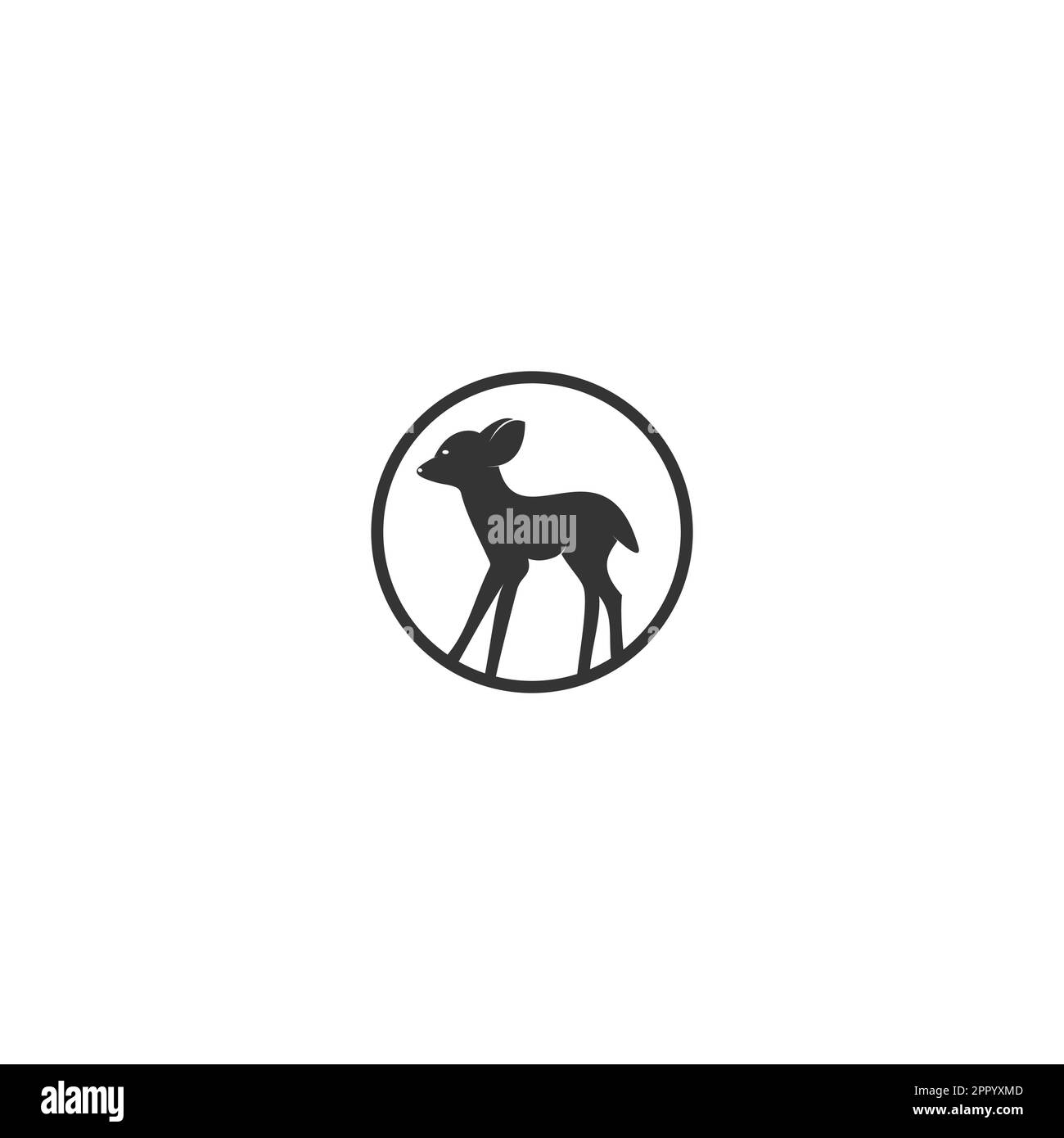 Fawn vector logo design. Cute deer vector logo design Stock Vector