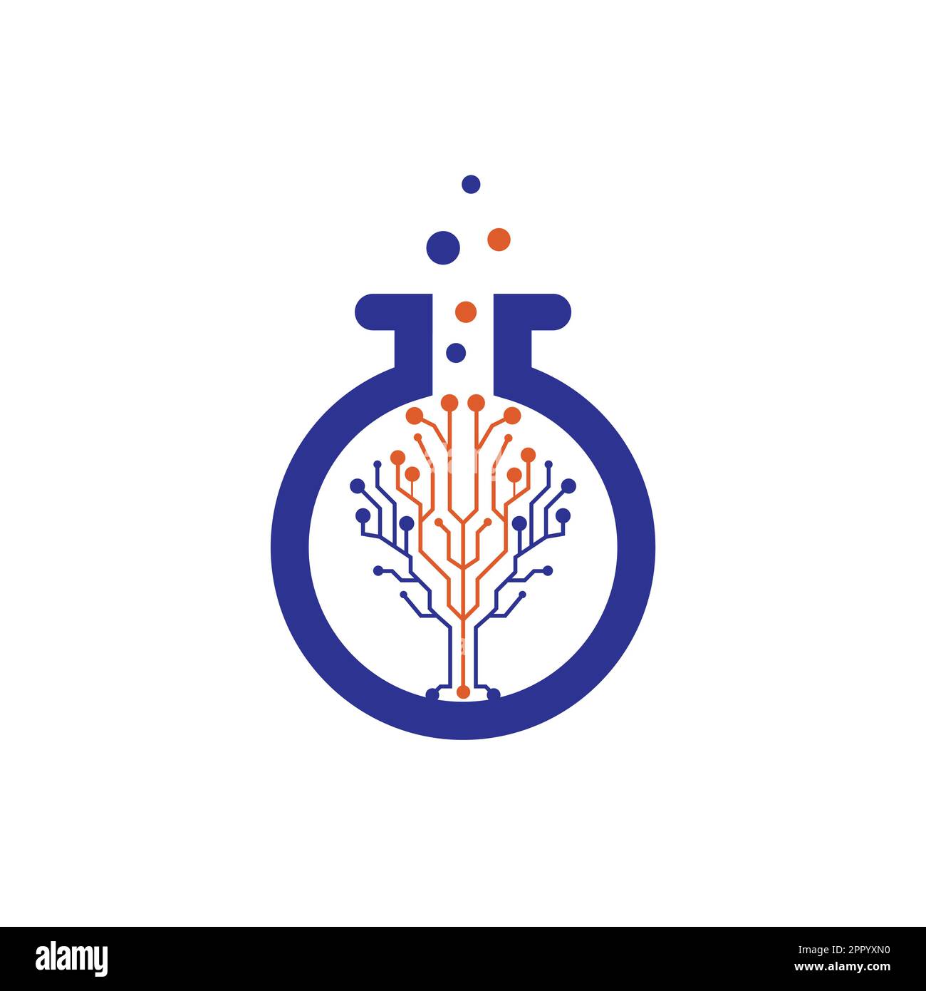 Digital Tree vector logo design. Technology logo template design vector. Stock Vector