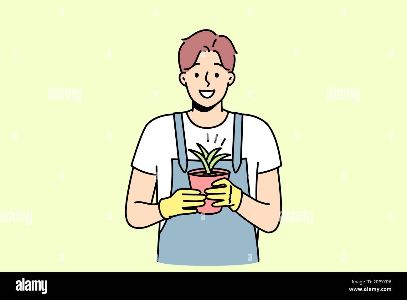 Person holding potted plant Stock Vector Images - Alamy