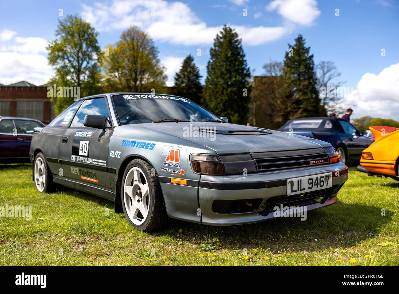 1987 Toyota Celica GT-4, on display at the April Scramble held at the Bicester Heritage Centre on the 23rd April 2023. Stock Photo