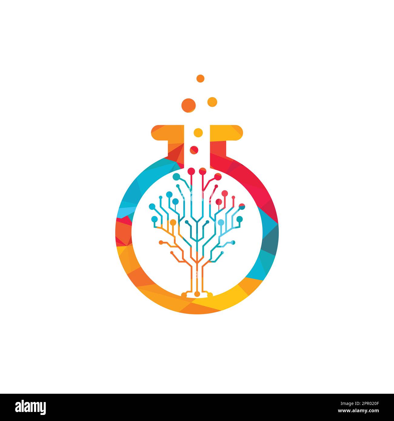 Digital Tree vector logo design. Technology logo template design vector. Stock Vector