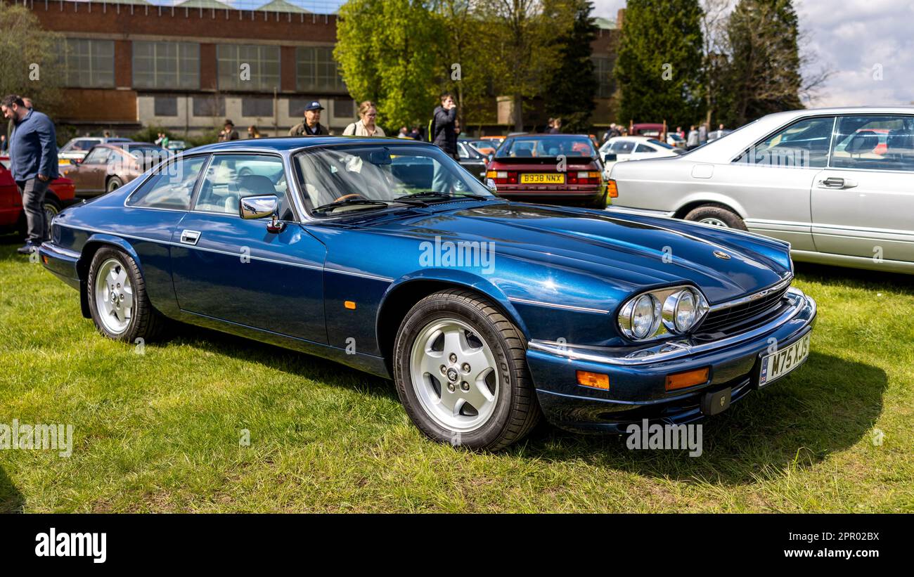 1995 Jaguar XJS, on display at the April Scramble held at the Bicester Heritage Centre on the 23rd April 2023. Stock Photo