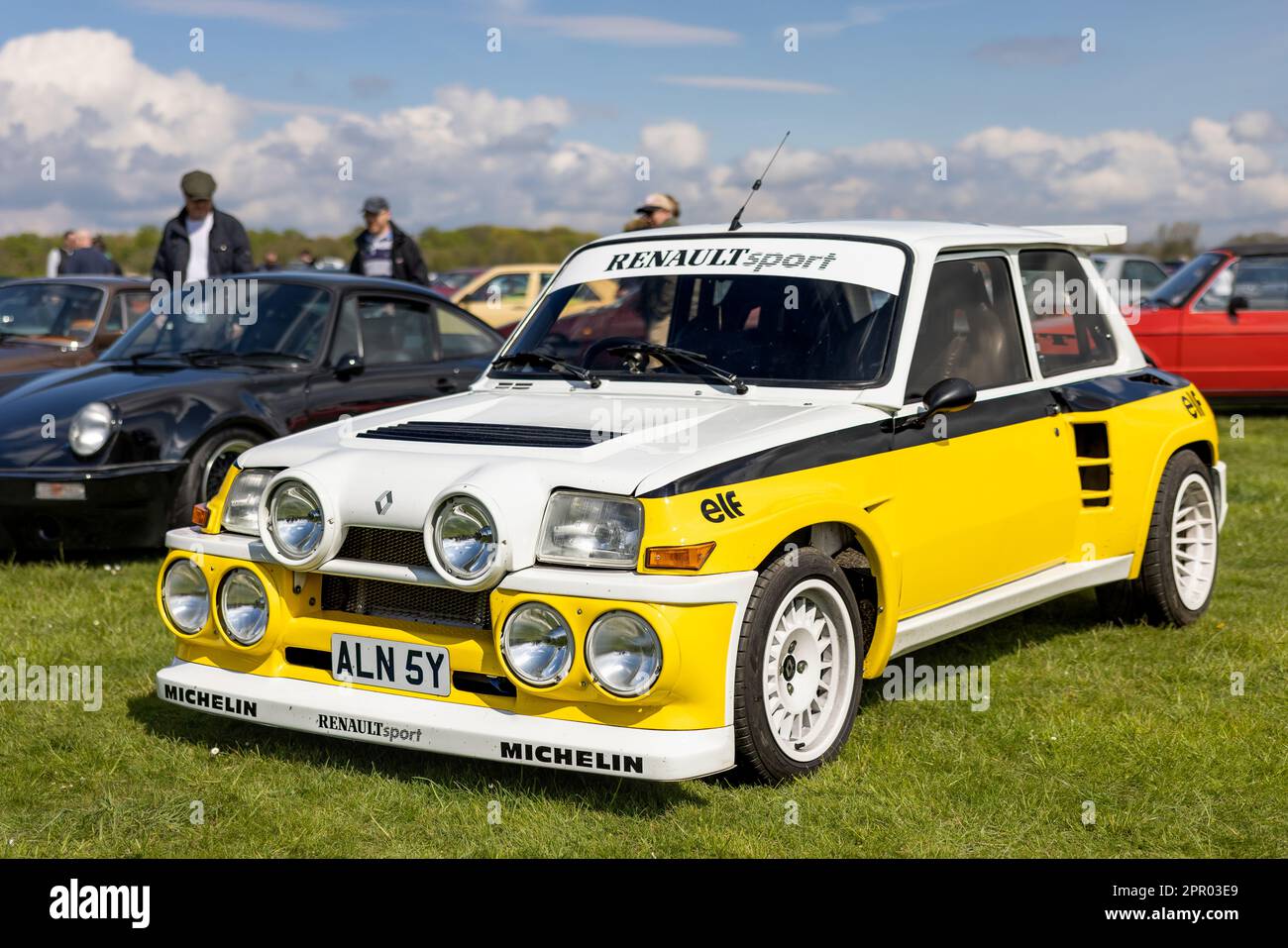 1983 Renault 5 Turbo 2 ‘ALN 5Y’ on display at the April Scramble held at the Bicester Heritage Centre on the 23rd April 2023. Stock Photo