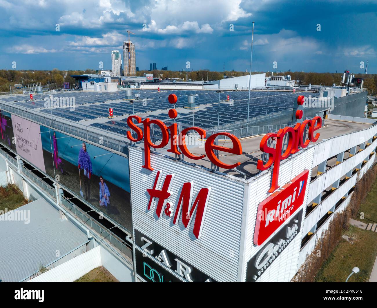 Aerial view of the Spice shopping mall in Riga, Latvia Stock Photo Alamy