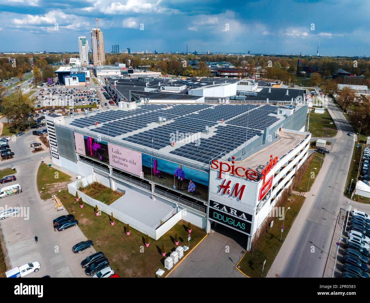 Aerial view of the Spice shopping mall in Riga, Latvia Stock Photo Alamy