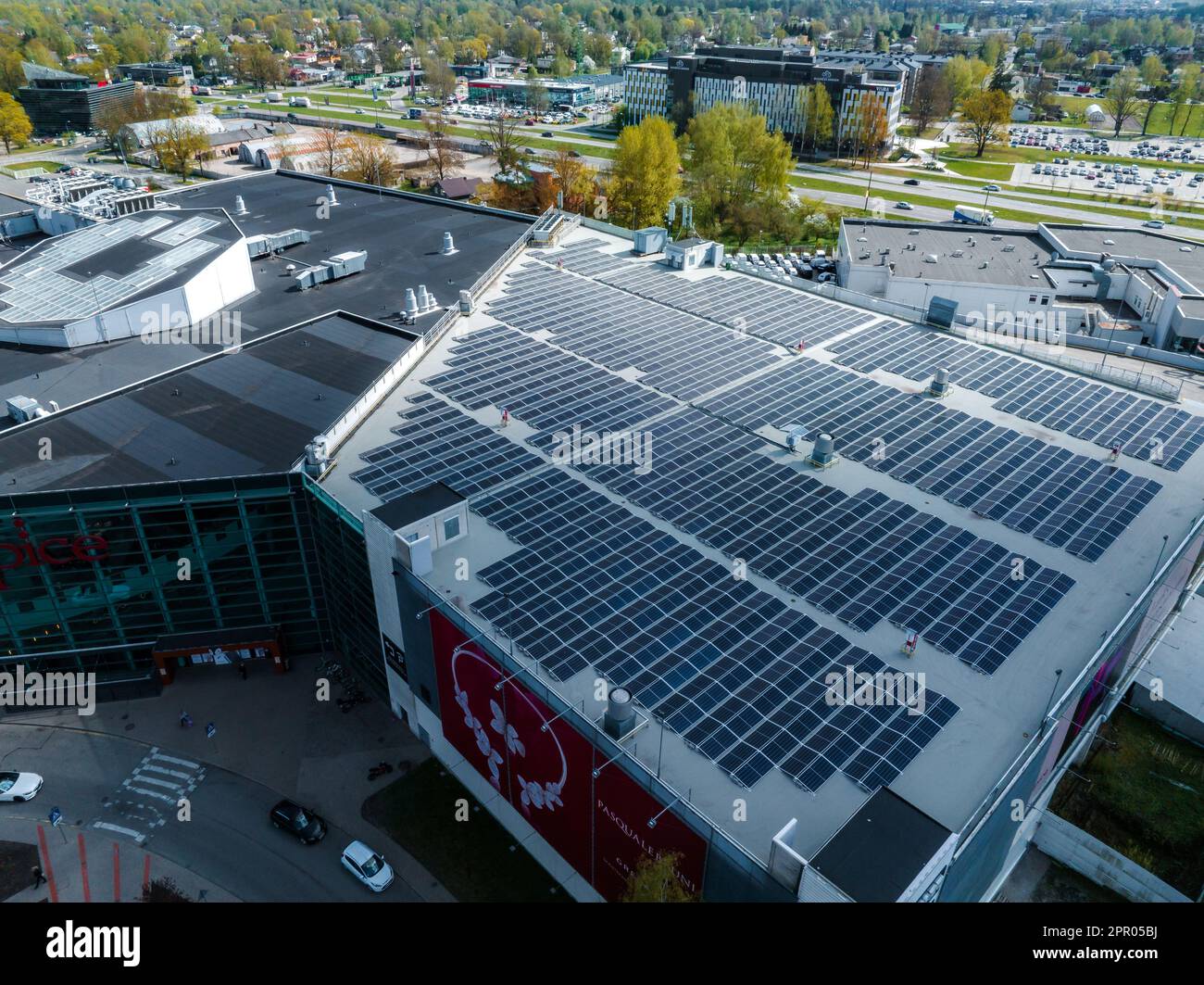 Aerial view of the Spice shopping mall in Riga, Latvia Stock Photo Alamy