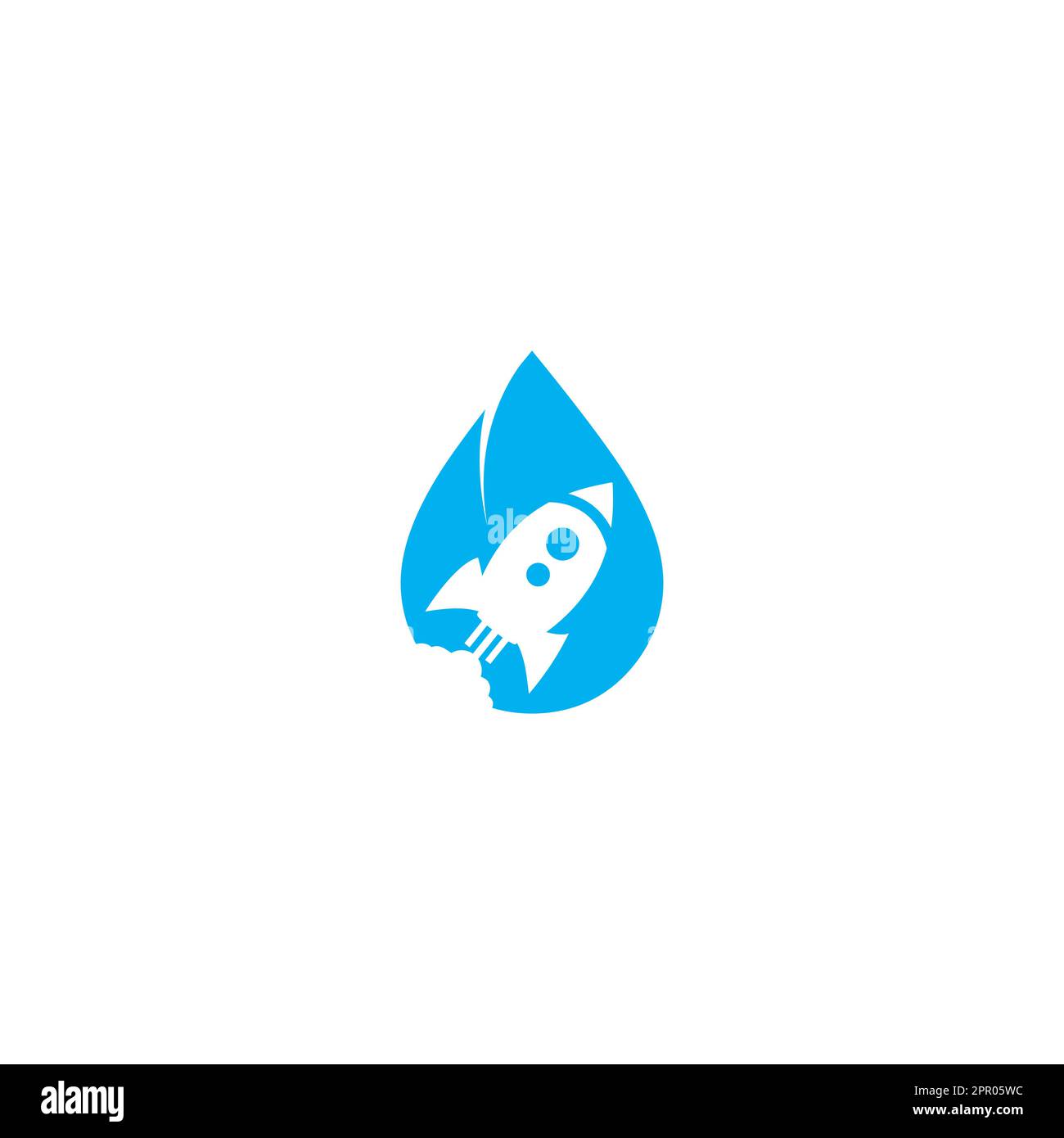 Rocket and drop logo design template. Stock Vector