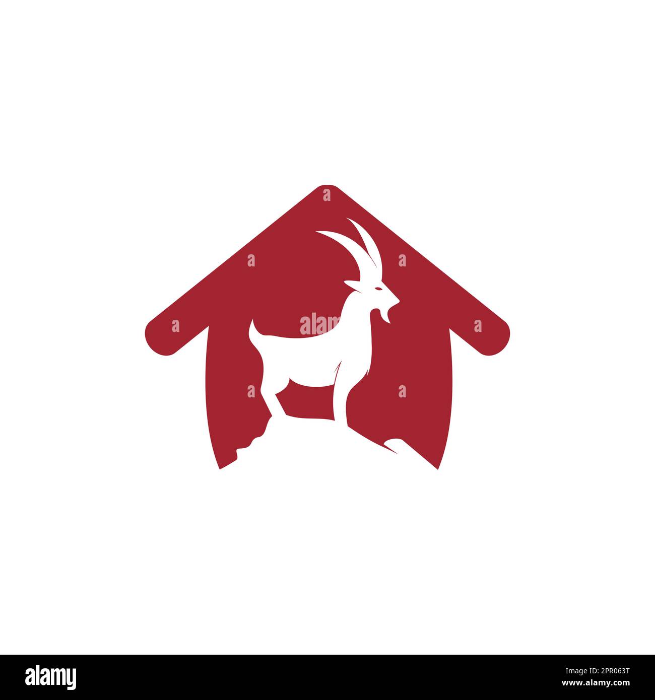 Goat home Logo Template vector design. A beard goat logo concept. Stock Vector