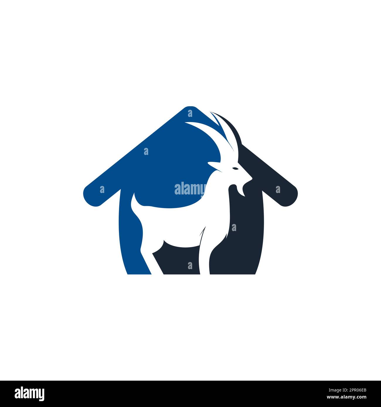 Goat home Logo Template vector design. A beard goat logo concept. Stock Vector