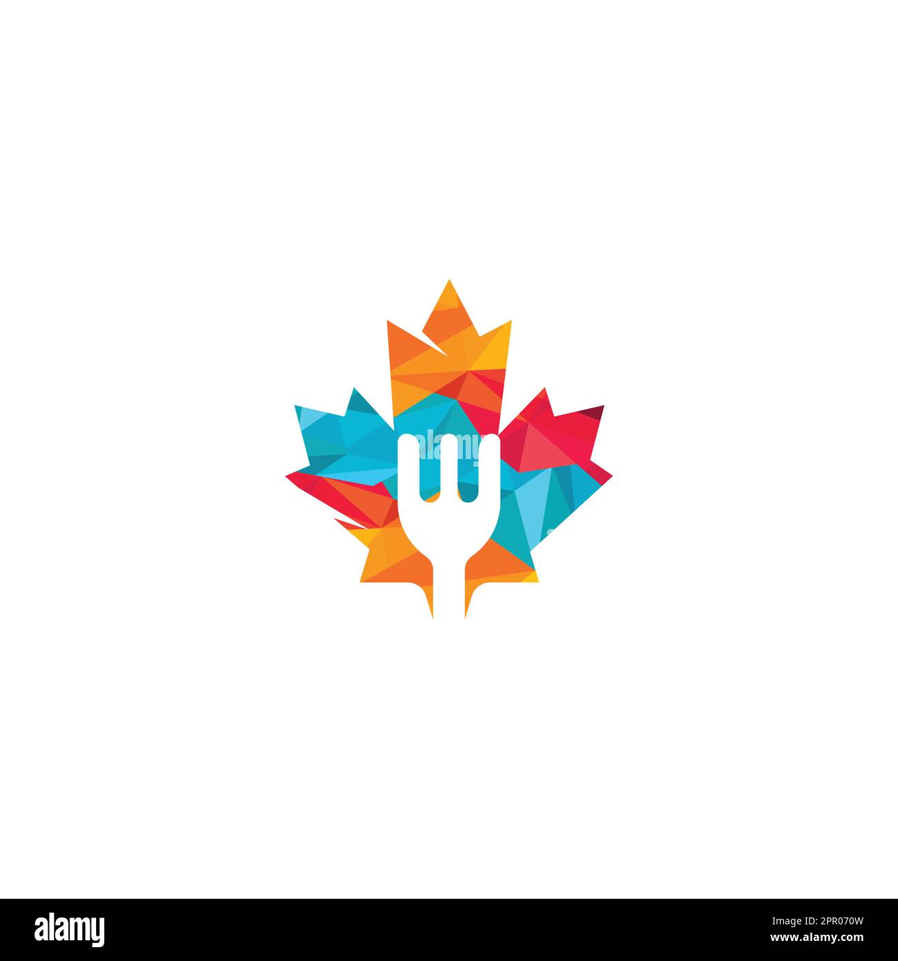 Canadian food restaurant logo concept. Maple leaf and fork icon Stock ...