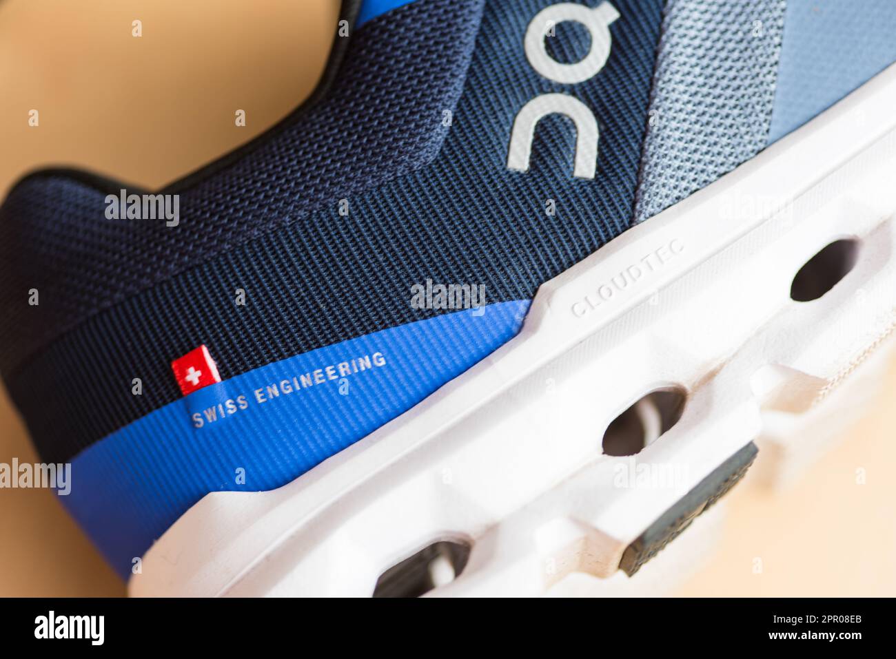 Running shoe details Stock Photo