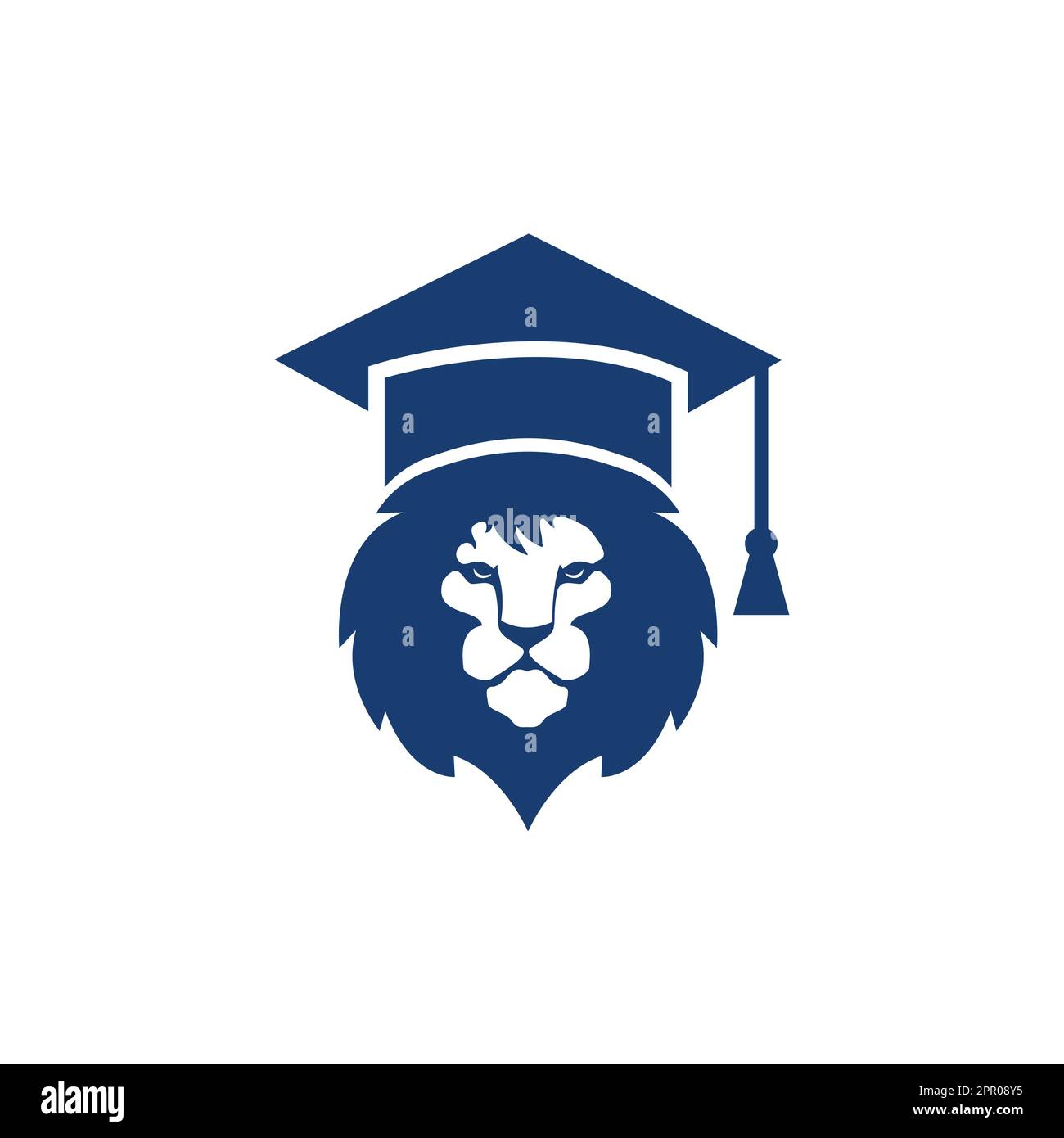 Lion Student vector logo design. Lion academy logo concept. Stock Vector