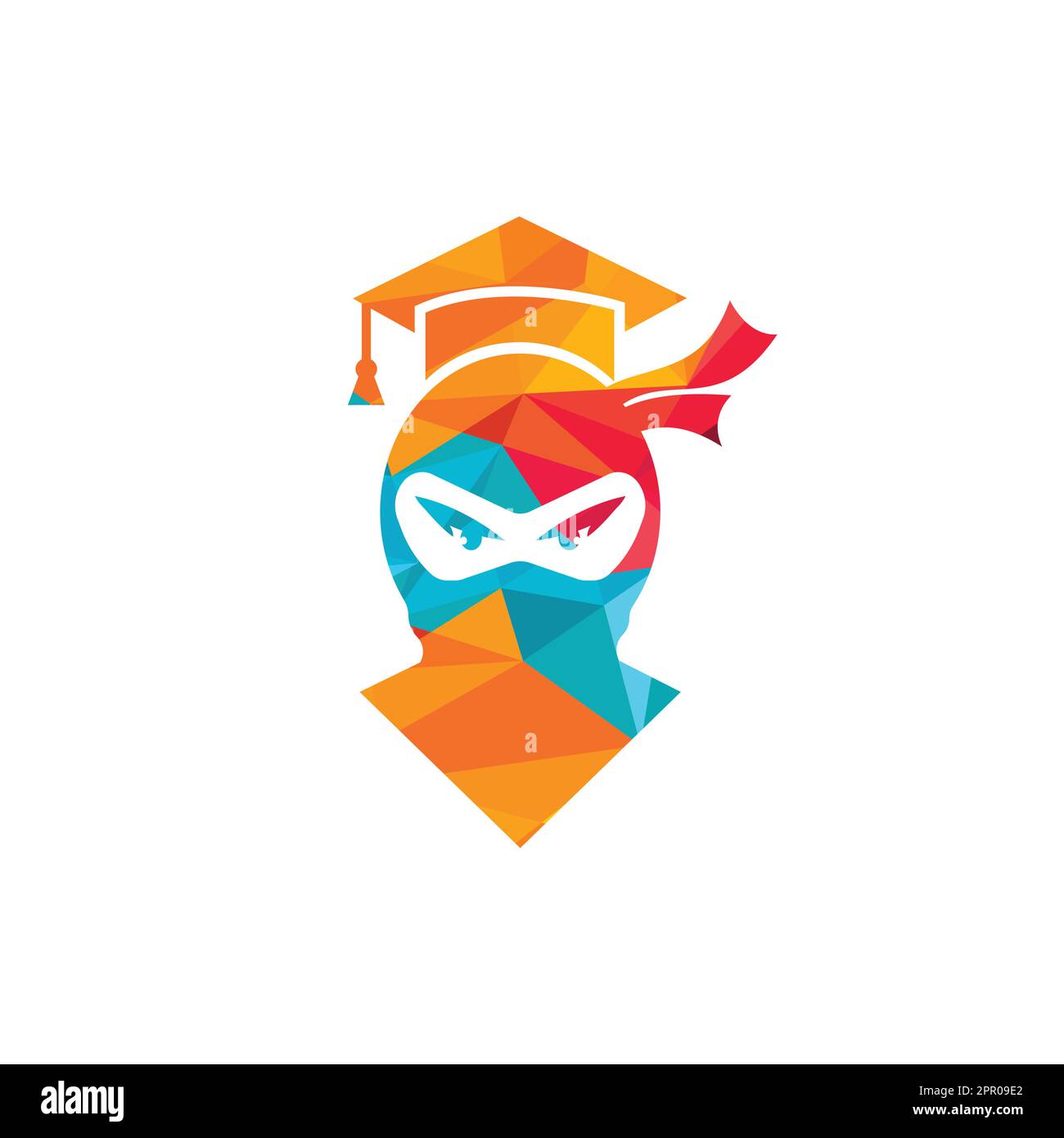 Smart ninja modern education vector logo design. Stock Vector