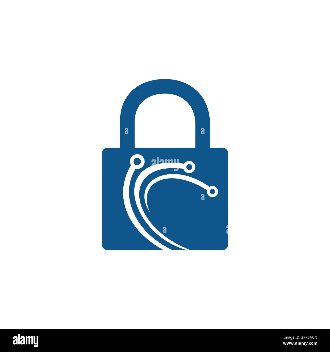 Lock Tech Logo Design Template. Cyber security logotype. Stock Vector