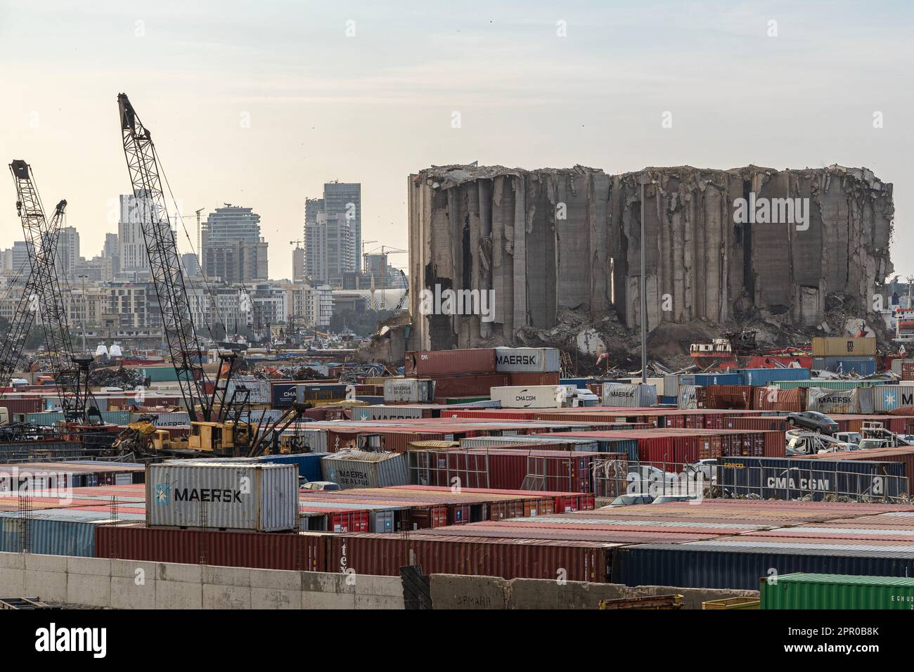 The massive explosion in Beirut, Port of Beirut, Lebanon Stock Photo ...