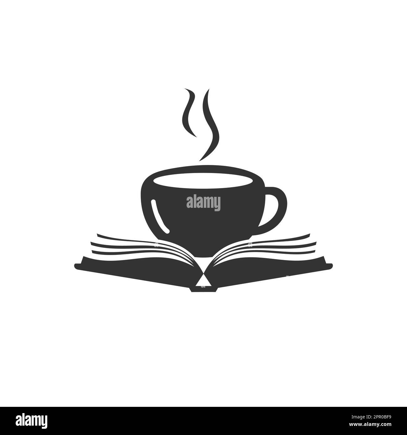 Coffee book vector logo design. Tea Book Store Iconic Logo. Stock Vector
