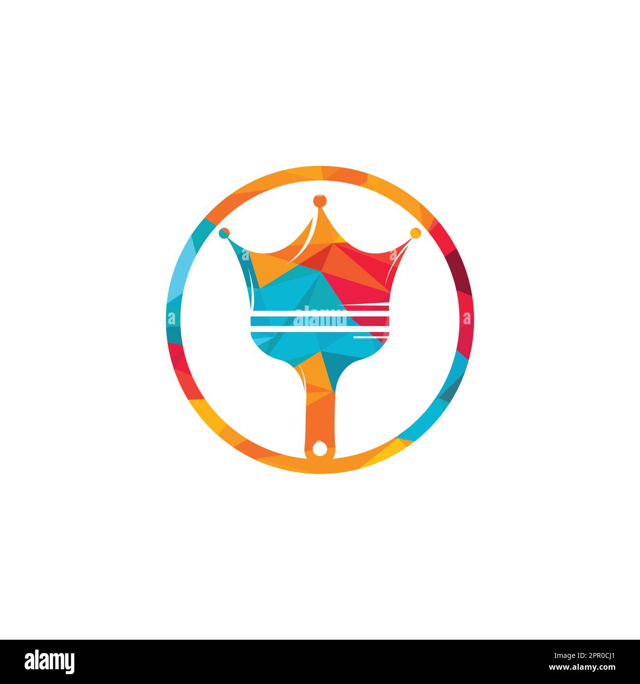 King paint vector logo design. Crown and paint brush icon Stock Vector ...