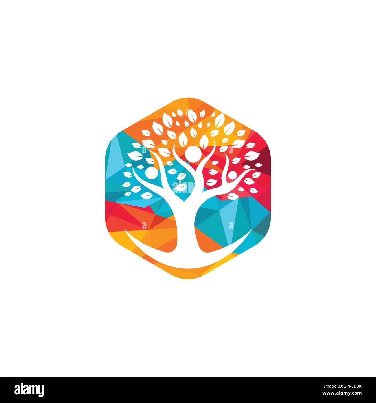 Creative People Tree Concept Logo Design Template Stock Vector Image ...