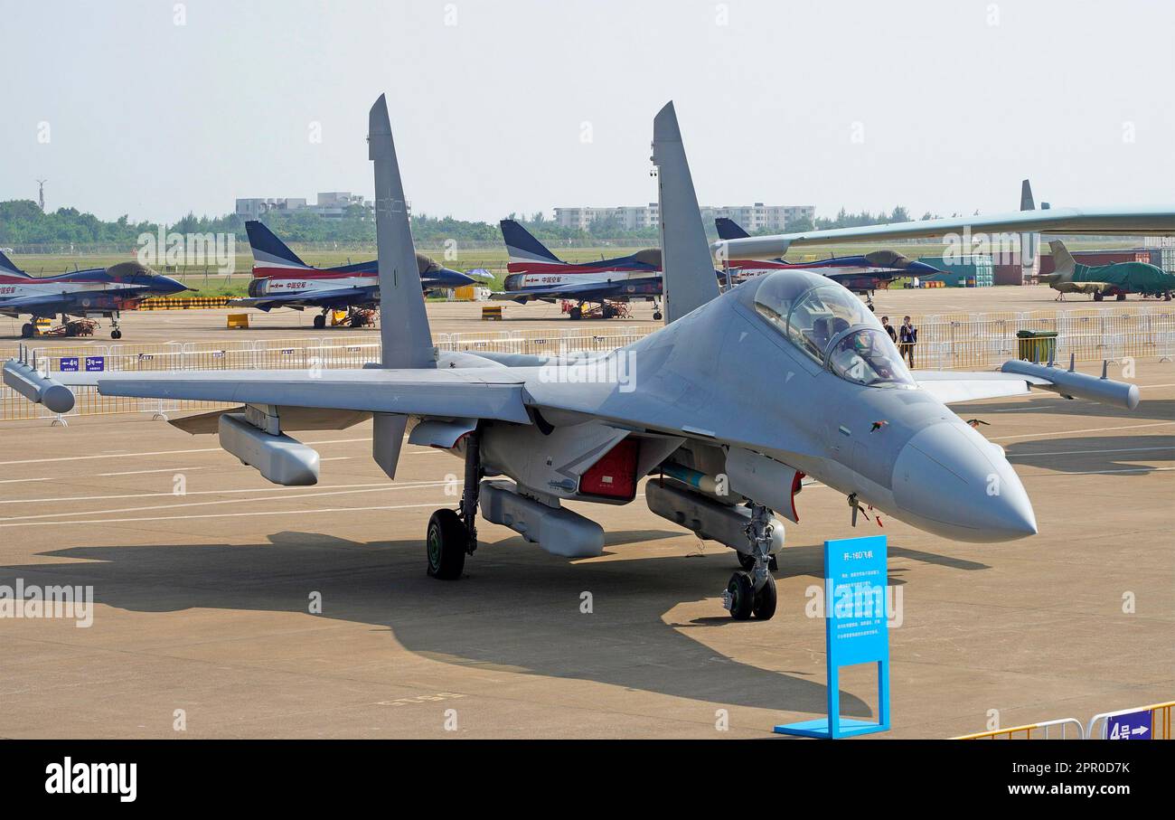 CHINESE J-16  multi-role strike aircraft. Photo: Chinese Ministry of National Defence. Stock Photo