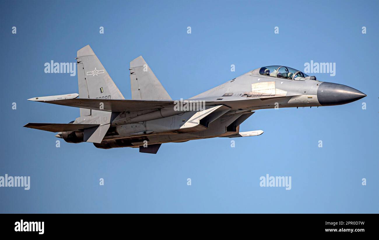 CHINESE J-16  multi-role strike aircraft. Photo: Chinese Ministry of National Defence. Stock Photo