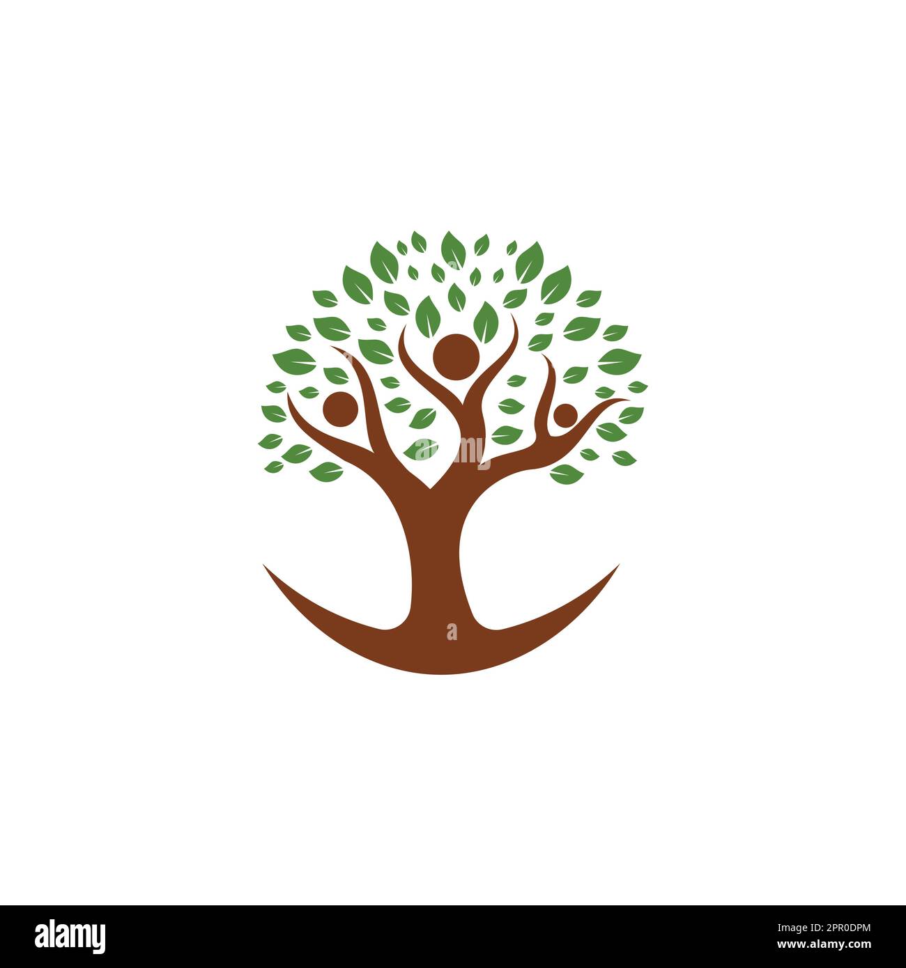 Creative People Tree Concept Logo Design Template Stock Vector Image ...