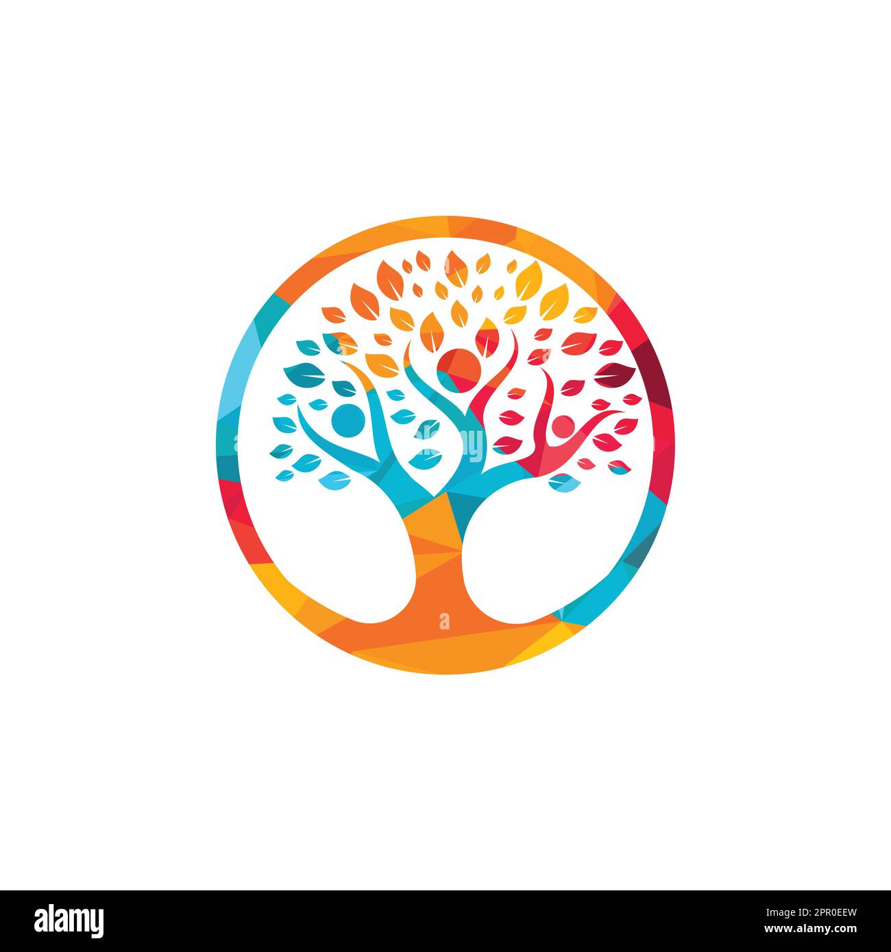 Creative People Tree Concept Logo Design Template Stock Vector Image ...