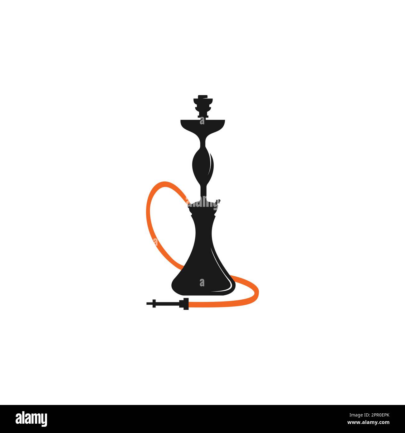 Hookah logo design. Vintage sheesha logo. Lounge cafe emblem. Arabian