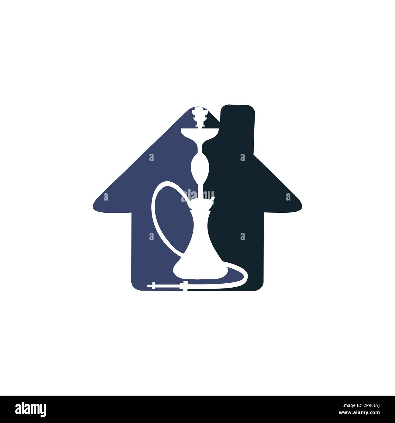 Hookah House logo design. Vintage sheesha logo. Lounge cafe emblem