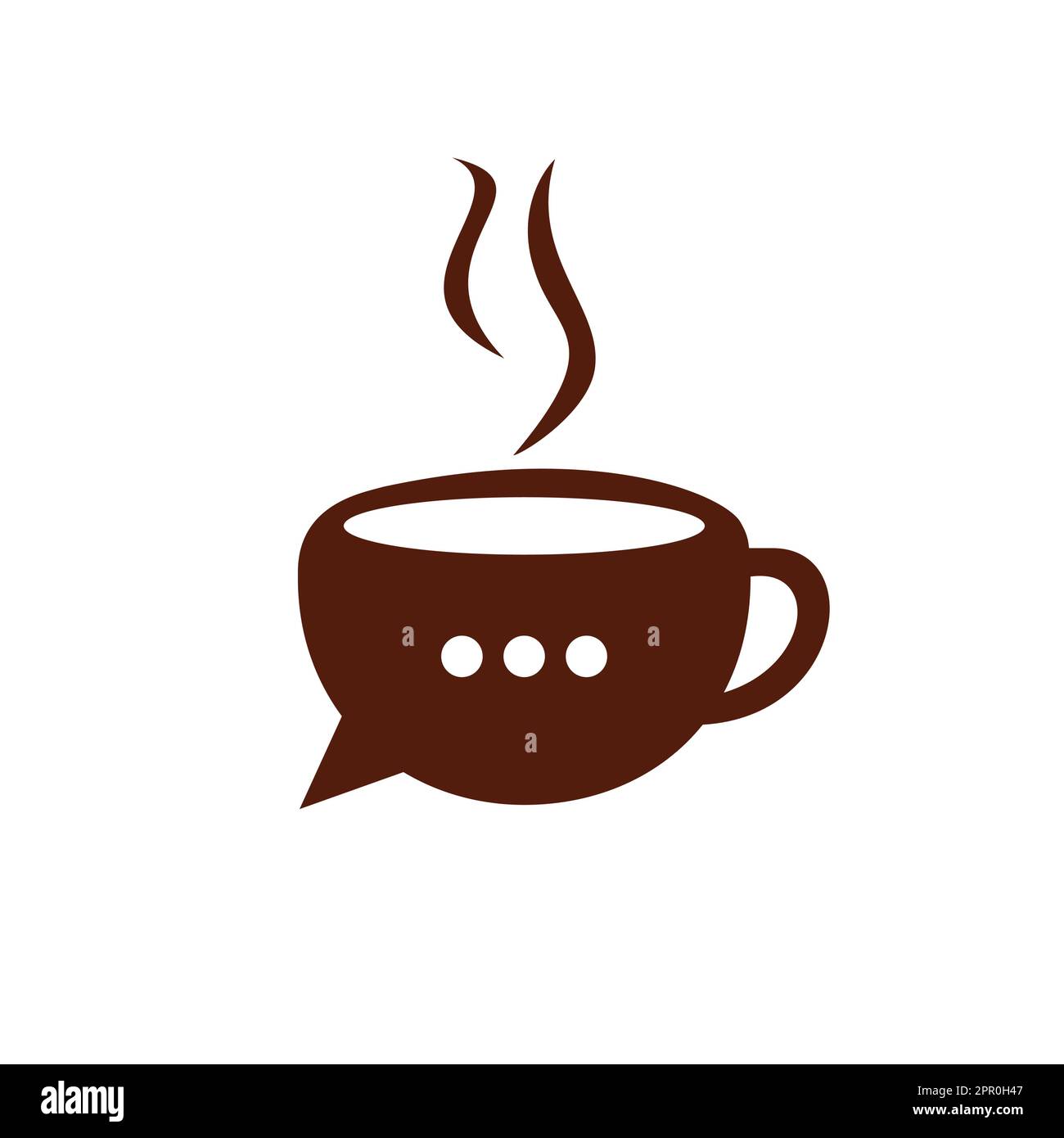 Coffee chat vector logo design. Coffee talk forum logo design template